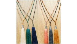 bronze silver caps necklace tassels mix beads handmade free shipping pack